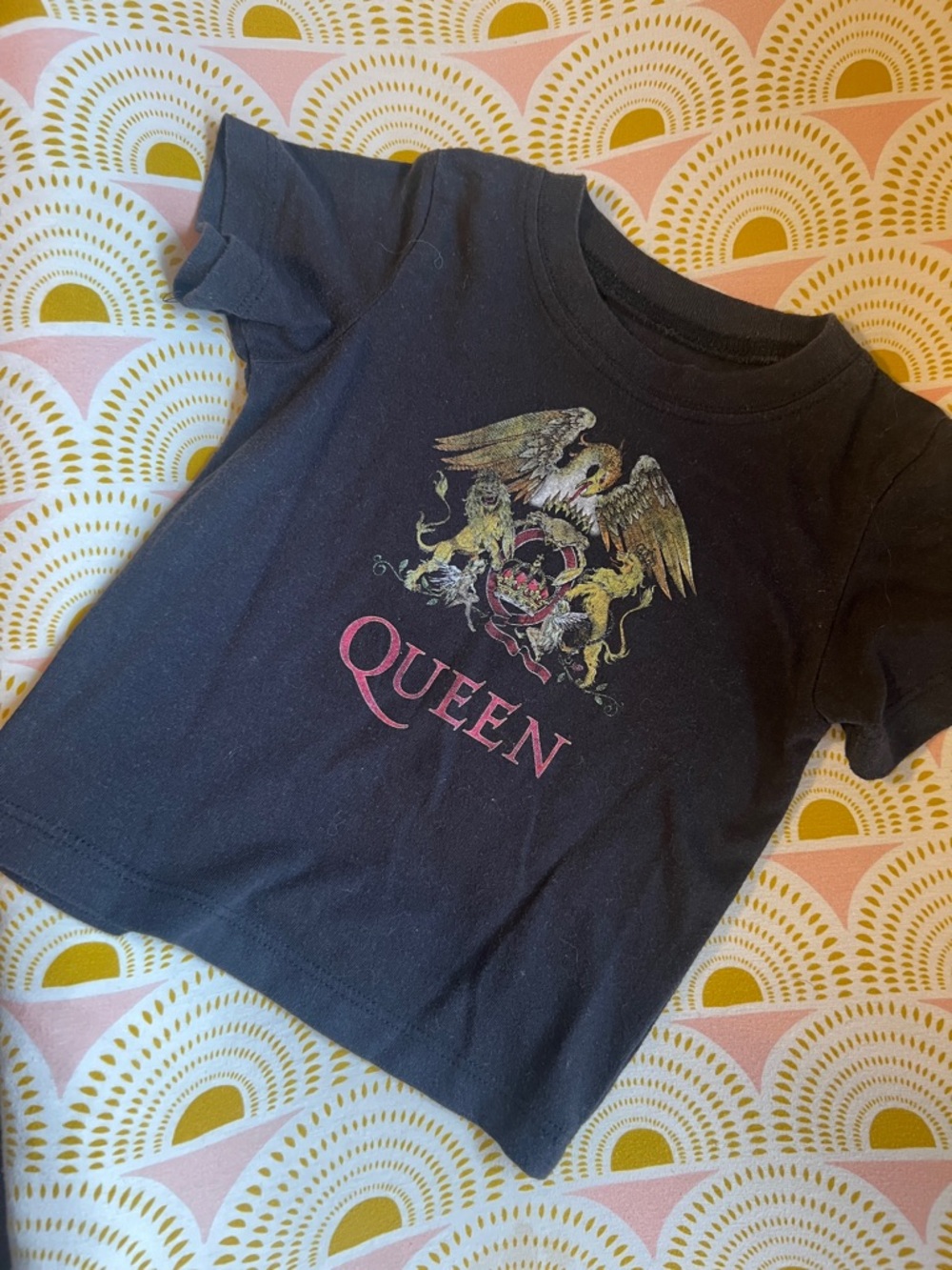 Target Black Kids Queen Graphic Tee with Multicolor Crest